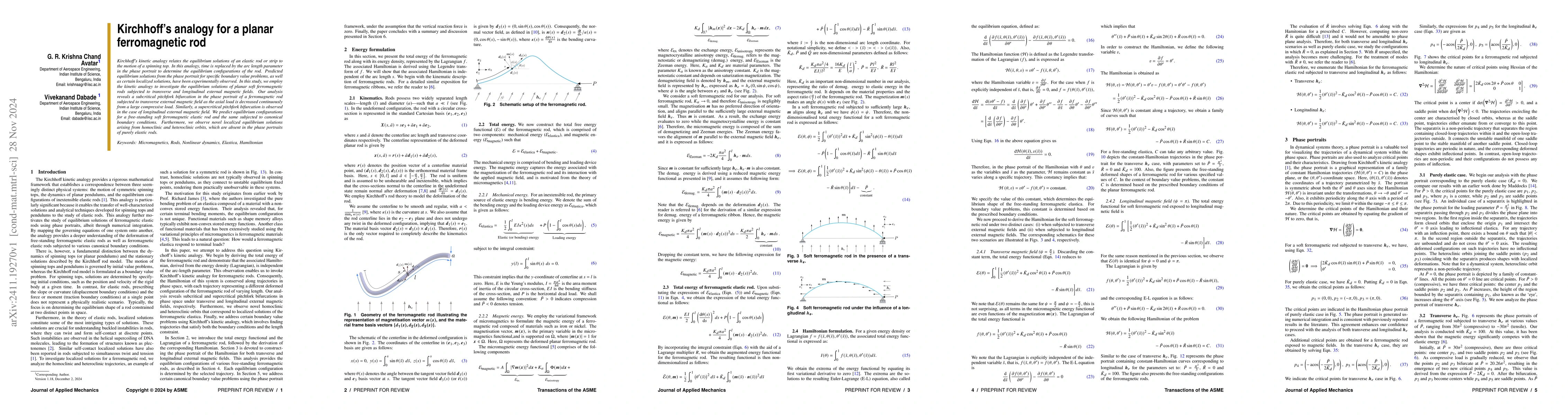 Thumbnail for Kirchhoff's analogy for a planar ferromagnetic rod