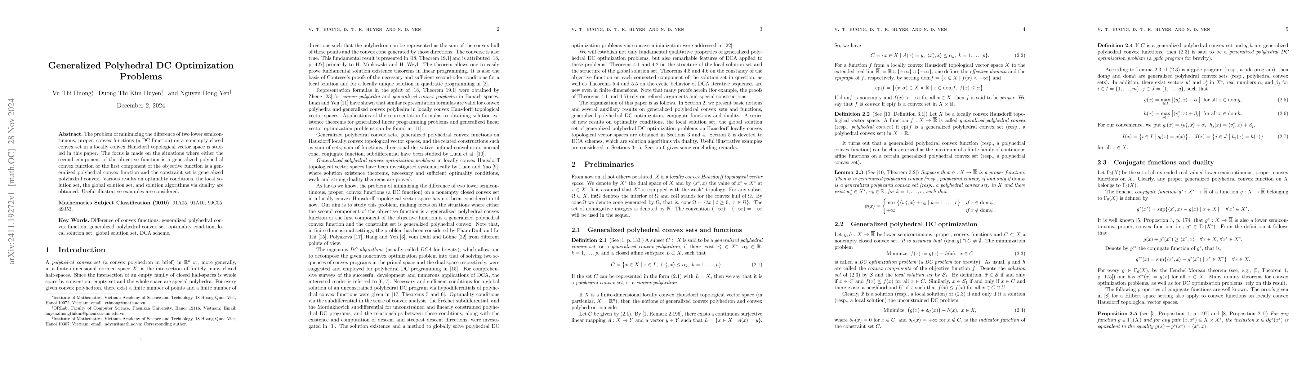 Thumbnail for Generalized Polyhedral DC Optimization Problems