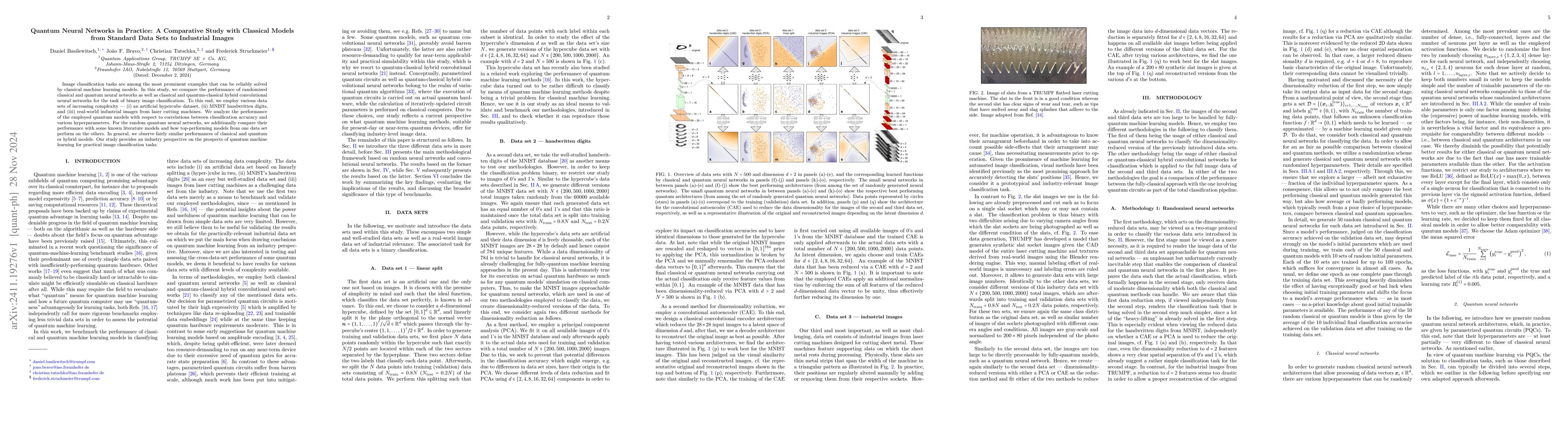 Thumbnail for Quantum Neural Networks in Practice: A Comparative Study with Classical
  Models from Standard Data Sets to Industrial Images