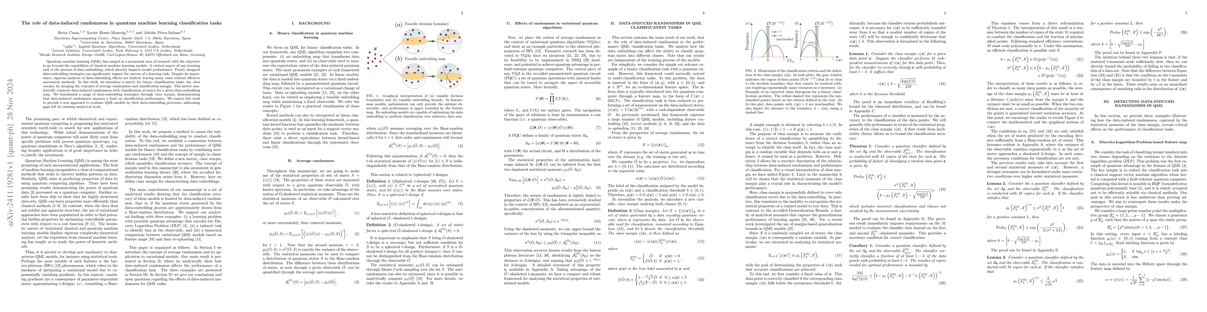 Thumbnail for The role of data-induced randomness in quantum machine learning
  classification tasks