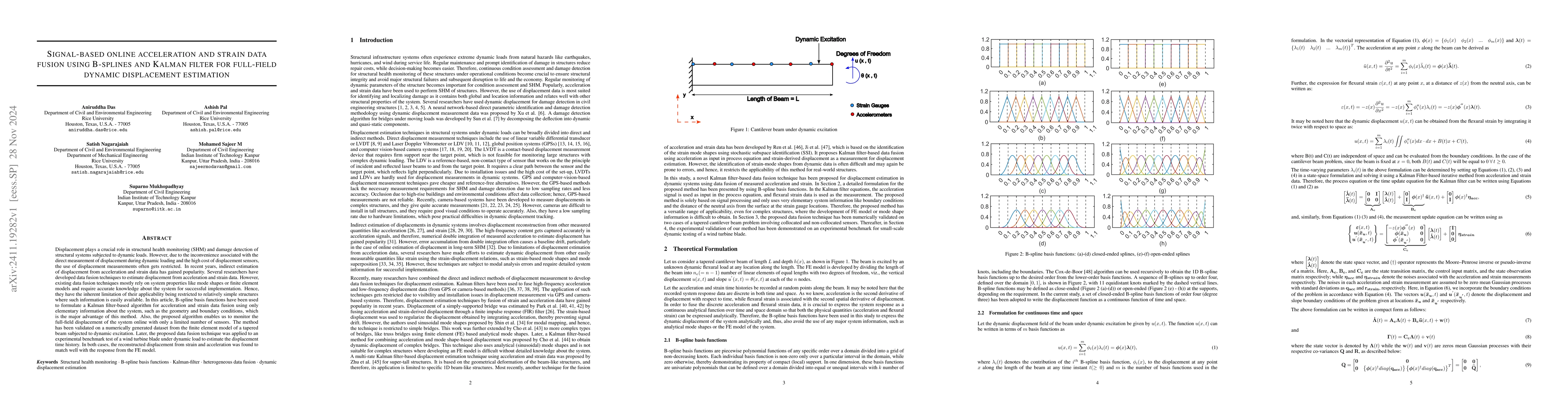 Thumbnail for Signal-based online acceleration and strain data fusion using B-splines
  and Kalman filter for full-field dynamic displacement estimation
