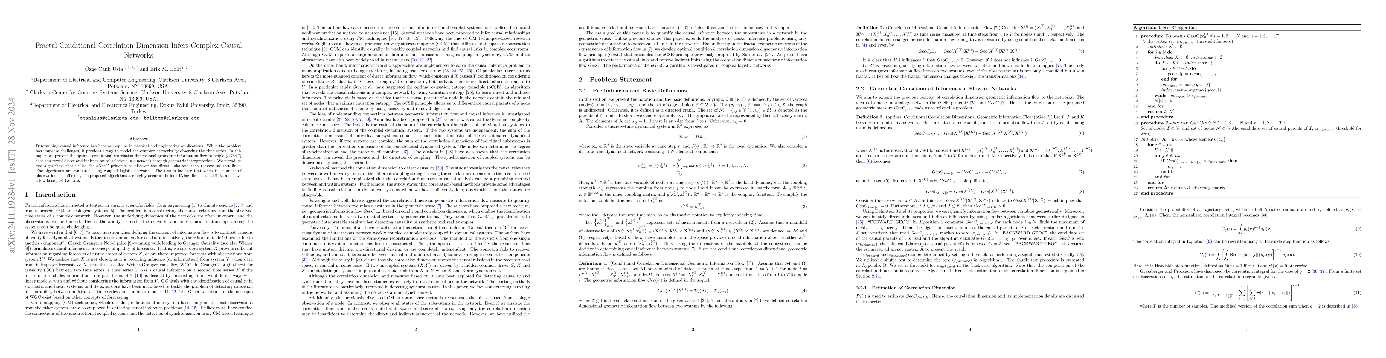 Thumbnail for Fractal Conditional Correlation Dimension Infers Complex Causal Networks
