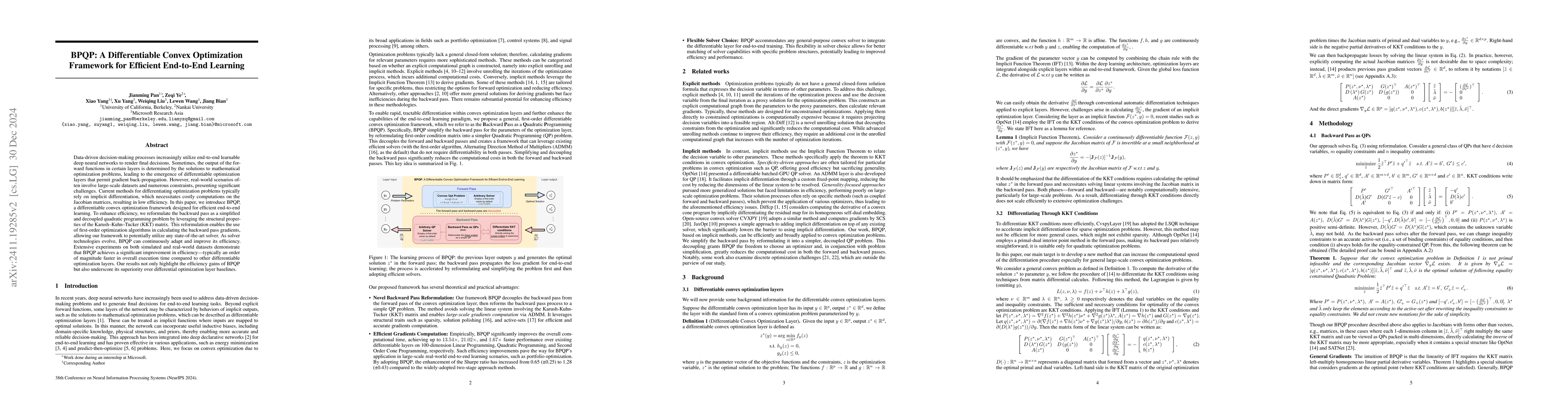 Thumbnail for BPQP: A Differentiable Convex Optimization Framework for Efficient
  End-to-End Learning