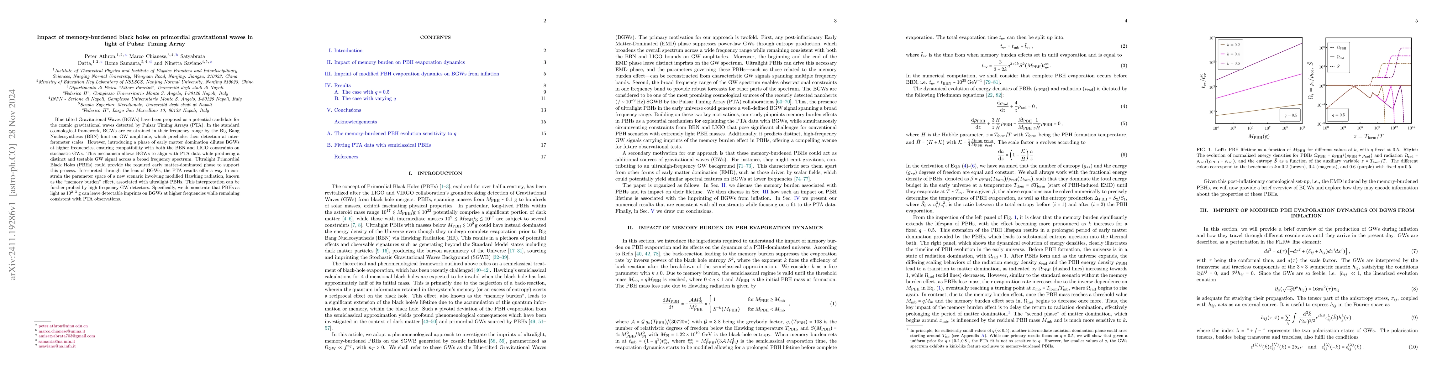Thumbnail for Impact of memory-burdened black holes on primordial gravitational waves
  in light of Pulsar Timing Array