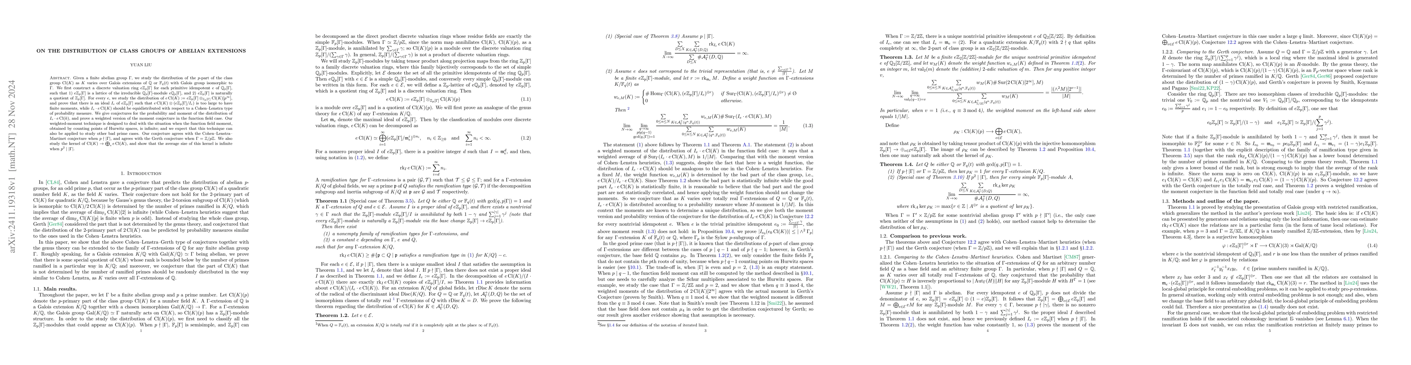 Thumbnail for On the Distribution of Class Groups of Abelian Extensions