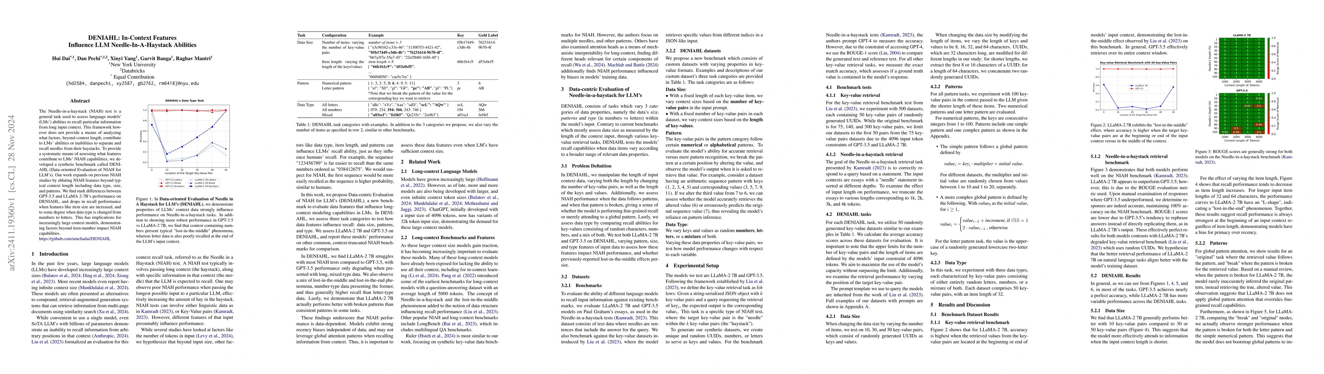 Thumbnail for DENIAHL: In-Context Features Influence LLM Needle-In-A-Haystack
  Abilities