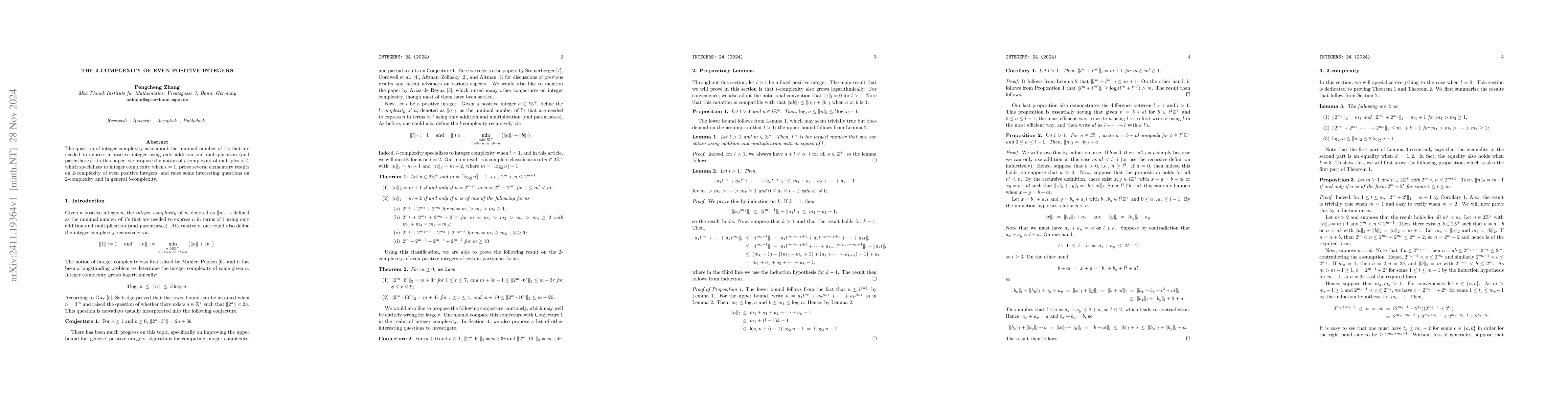 Thumbnail for The 2-complexity of even positive integers