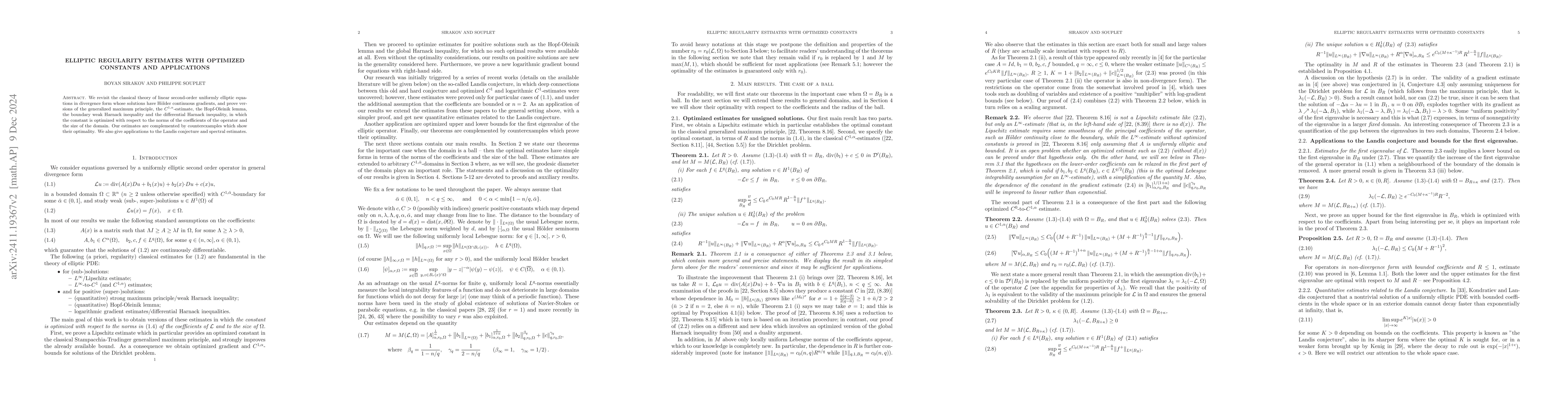 Thumbnail for Elliptic regularity estimates with optimized constants and applications