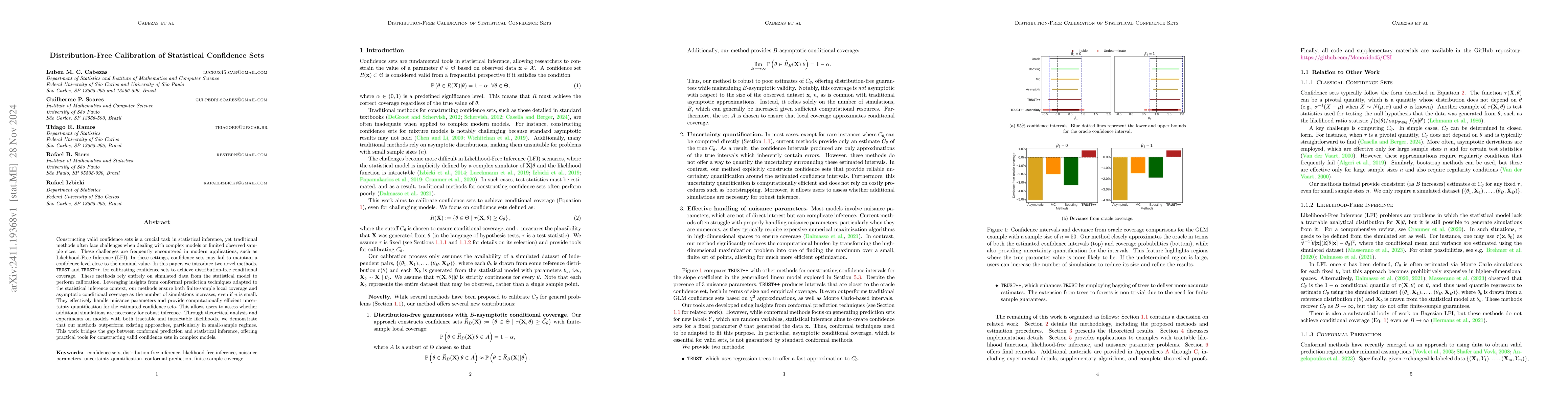 Thumbnail for Distribution-Free Calibration of Statistical Confidence Sets