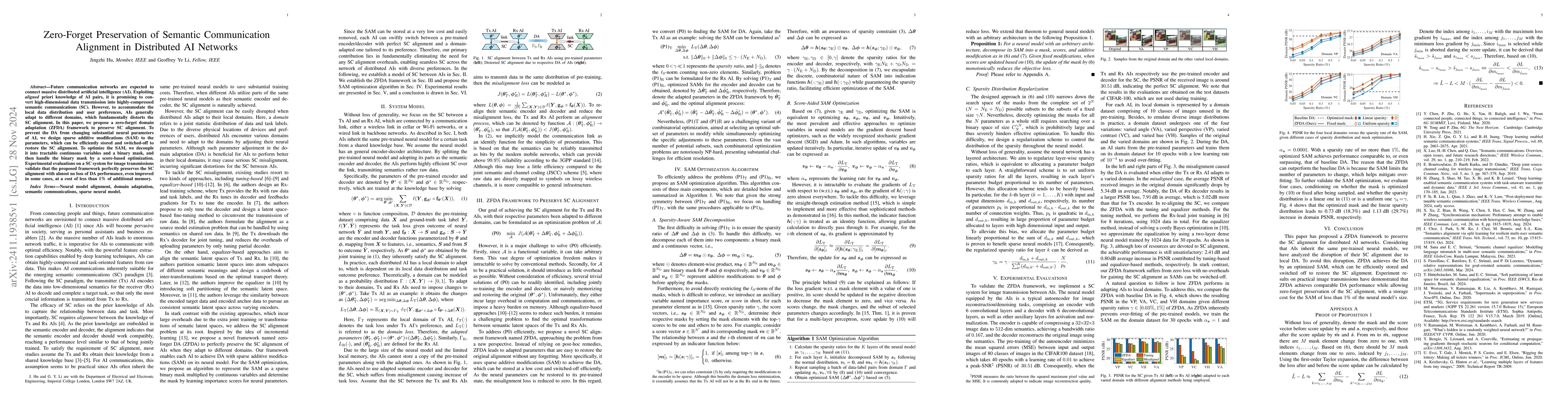 Thumbnail for Zero-Forget Preservation of Semantic Communication Alignment in
  Distributed AI Networks