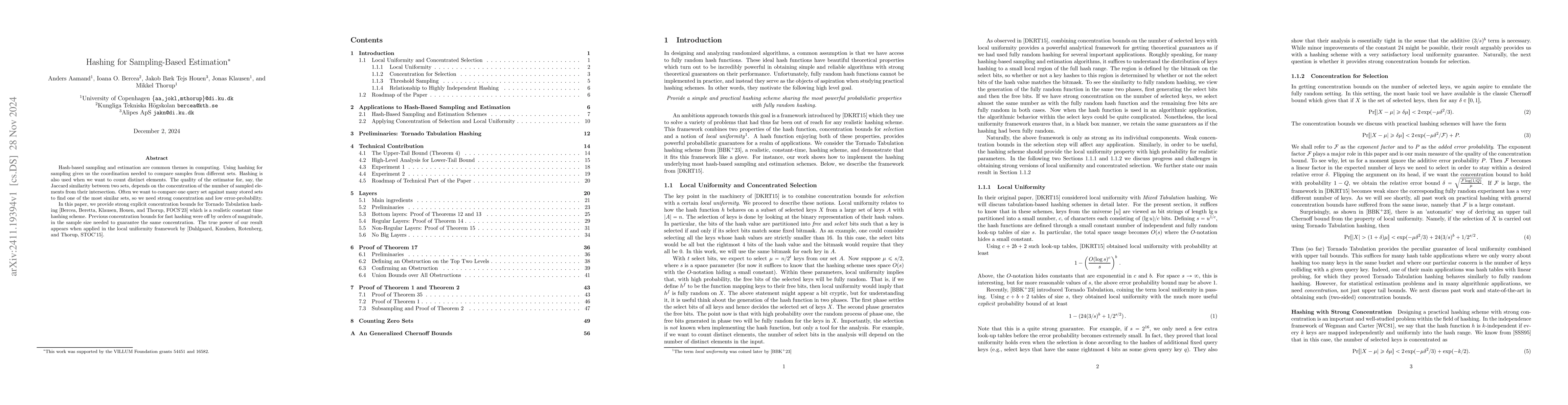 Thumbnail for Hashing for Sampling-Based Estimation
