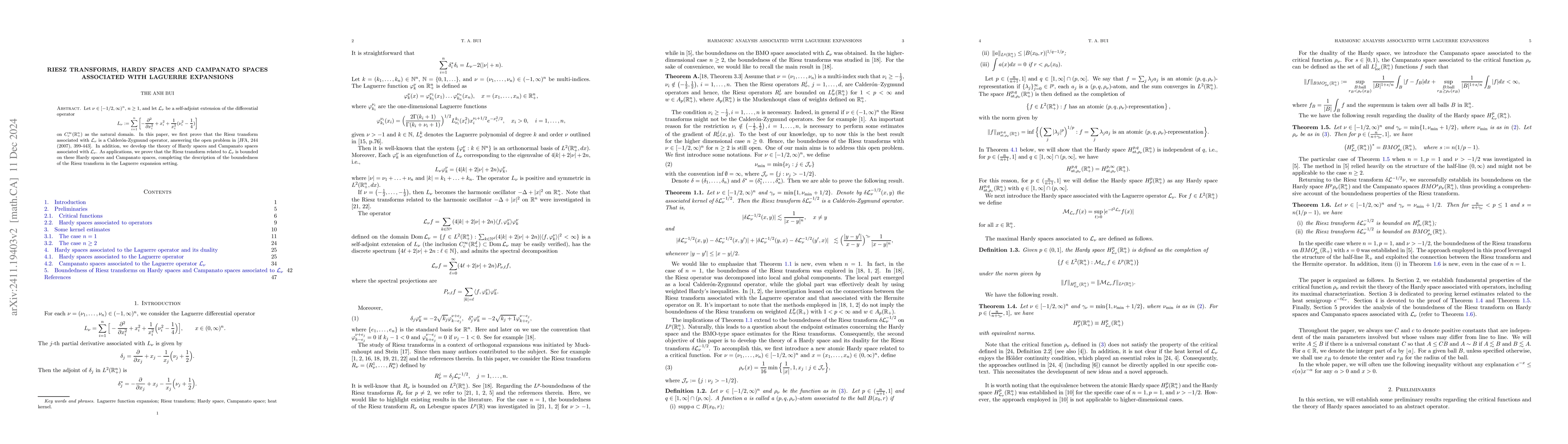 Thumbnail for Riesz transforms, Hardy spaces and Campanato spaces associated with
  Laguerre expansions