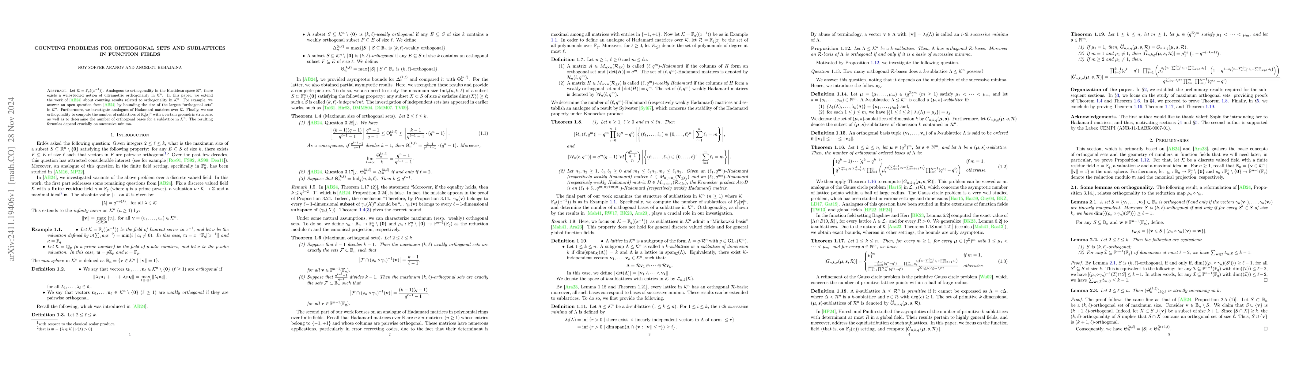 Thumbnail for Counting Problems for Orthogonal Sets and Sublattices in Function Fields