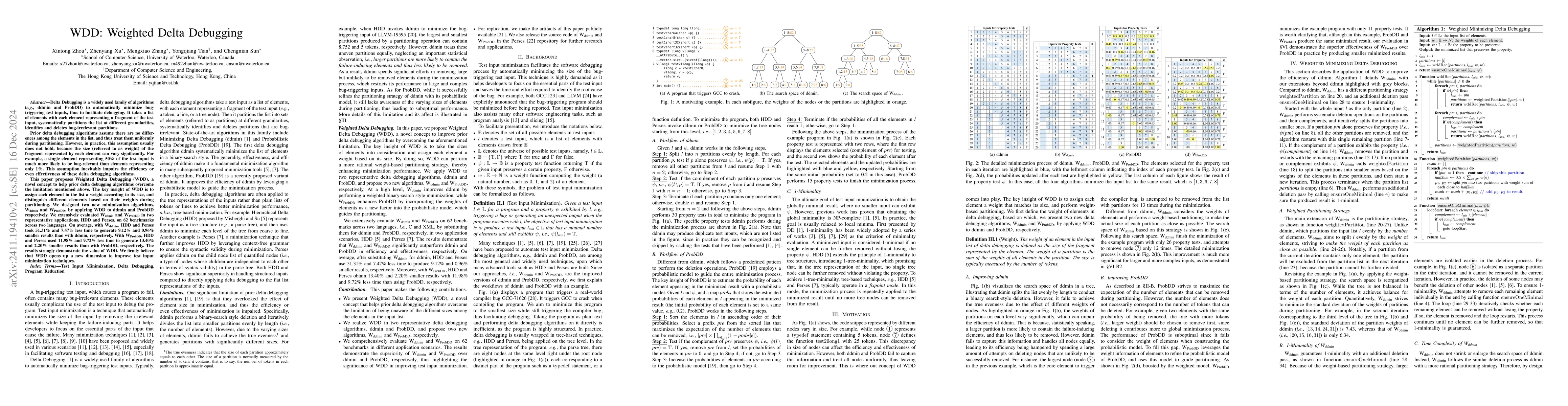 Thumbnail for WDD: Weighted Delta Debugging