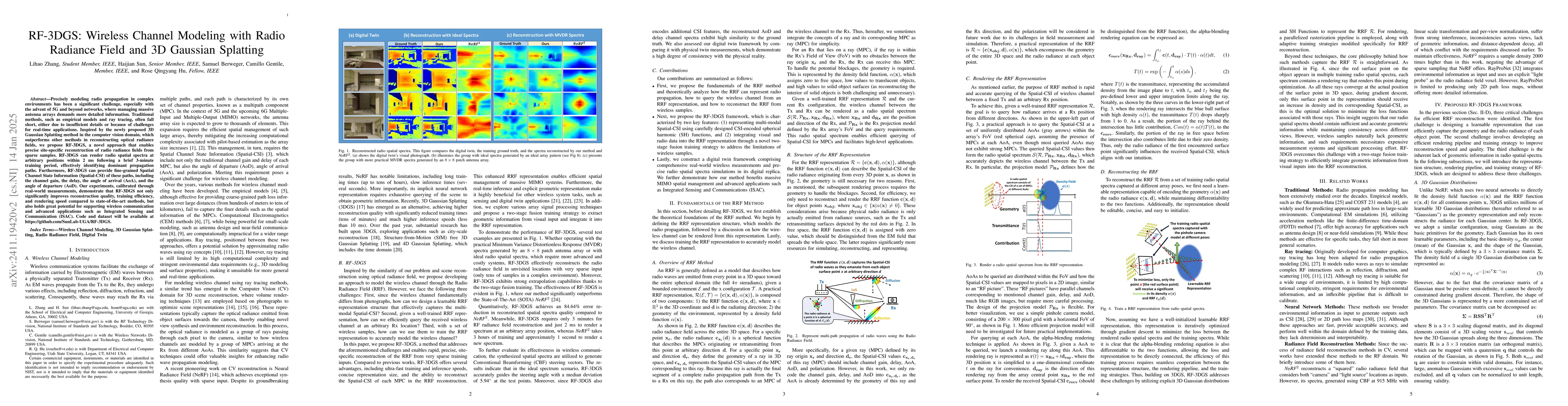 Thumbnail for RF-3DGS: Wireless Channel Modeling with Radio Radiance Field and 3D
  Gaussian Splatting