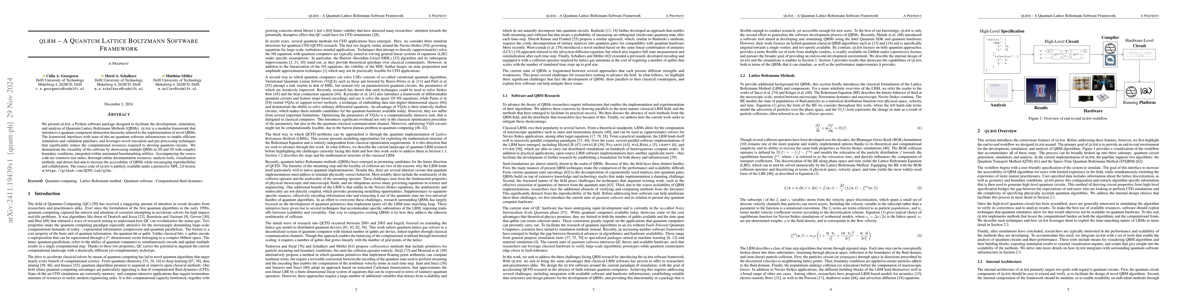 Thumbnail for qlbm -- A Quantum Lattice Boltzmann Software Framework