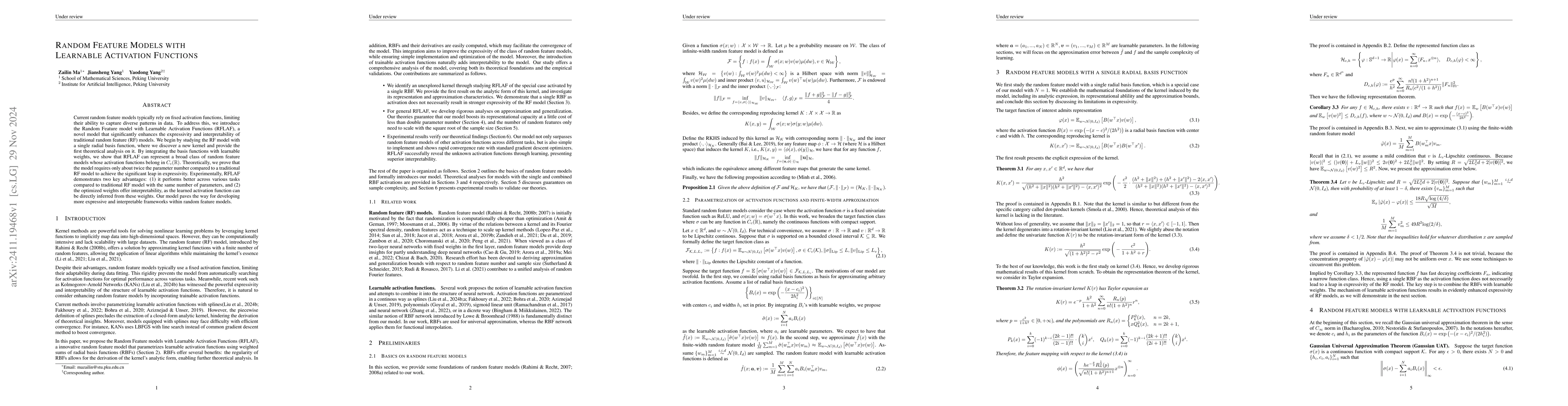 Thumbnail for Random Feature Models with Learnable Activation Functions