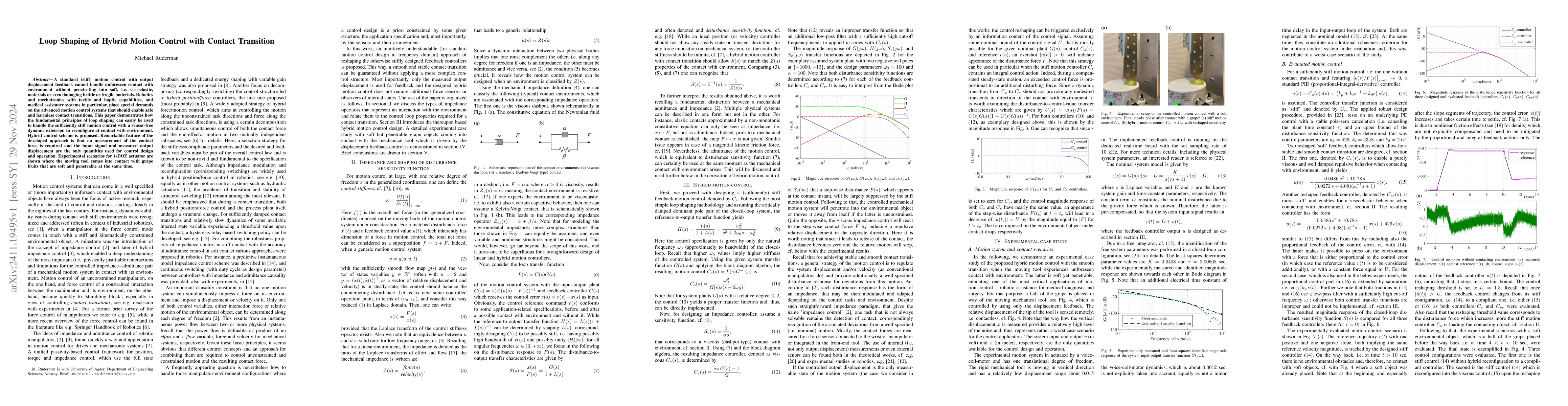 Thumbnail for Loop Shaping of Hybrid Motion Control with Contact Transition