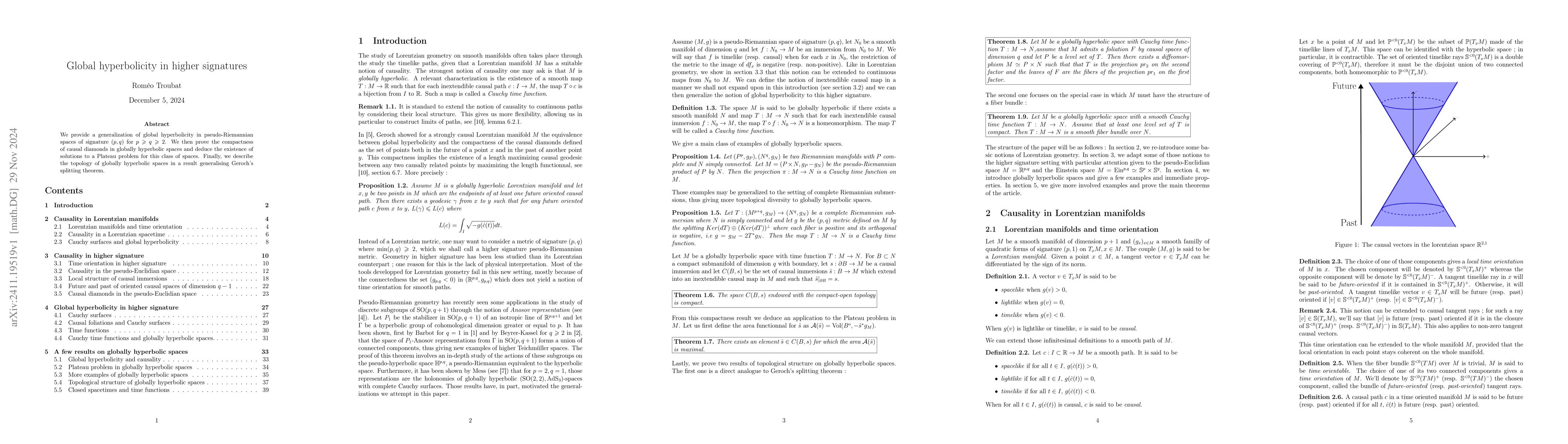 Thumbnail for Global hyperbolicity in higher signatures