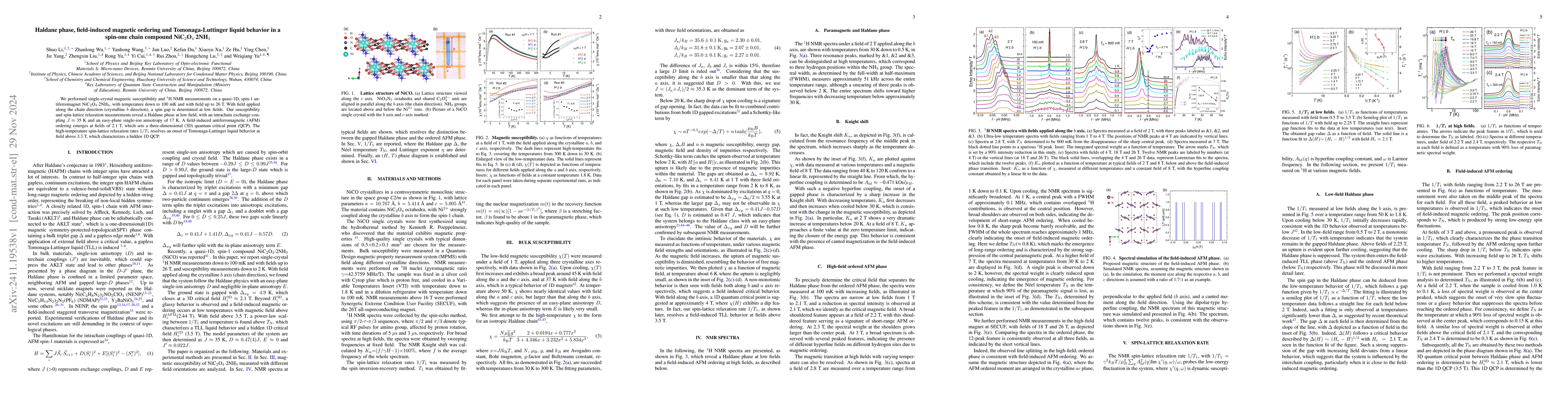 Thumbnail for Haldane phase, field-induced magnetic ordering and Tomonaga-Luttinger
  liquid behavior in a spin-one chain compound NiC$_2$O$_4$$\cdot$2NH$_3$
