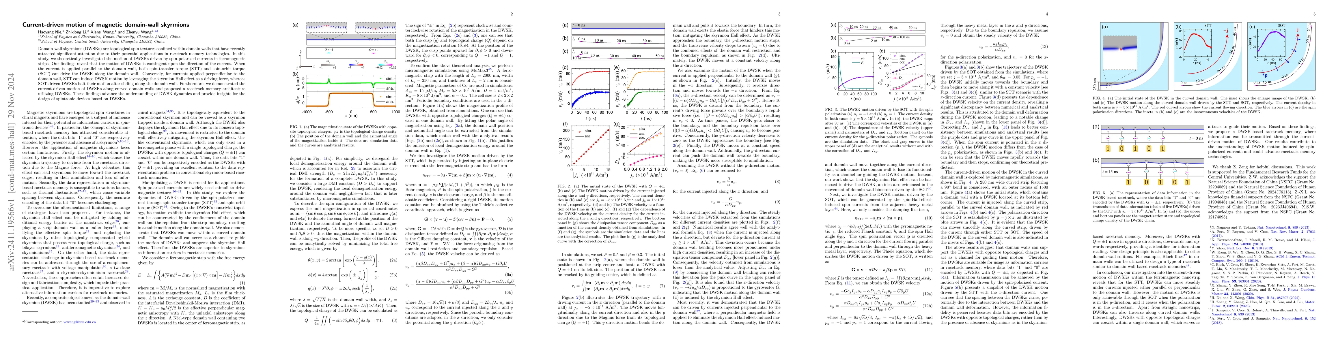 Thumbnail for Current-driven motion of magnetic domain-wall skyrmions