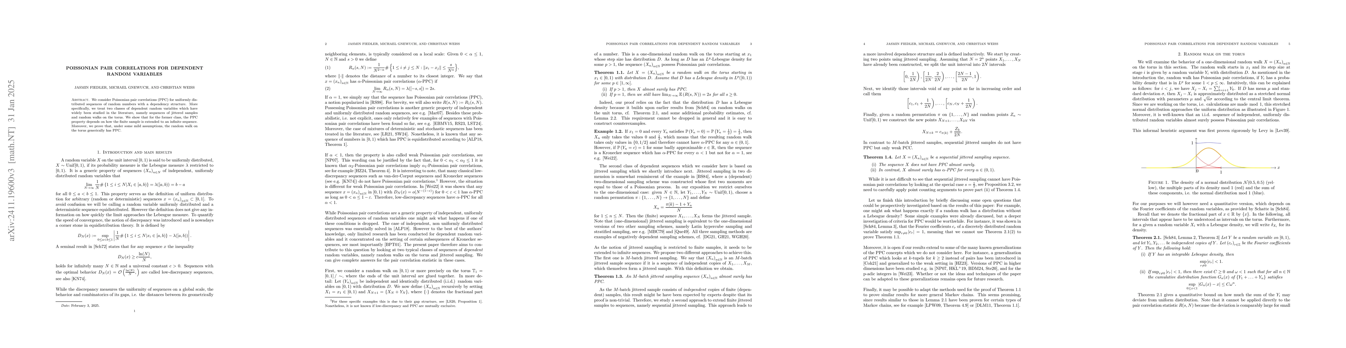 Thumbnail for Poissonian pair correlations for dependent random variables