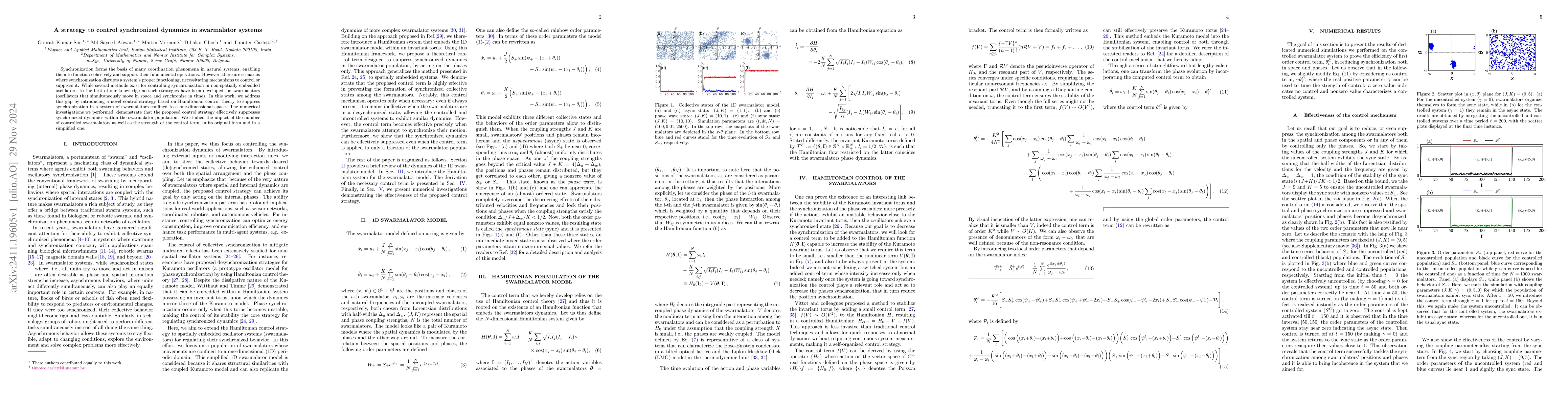 Thumbnail for A strategy to control synchronized dynamics in swarmalator systems