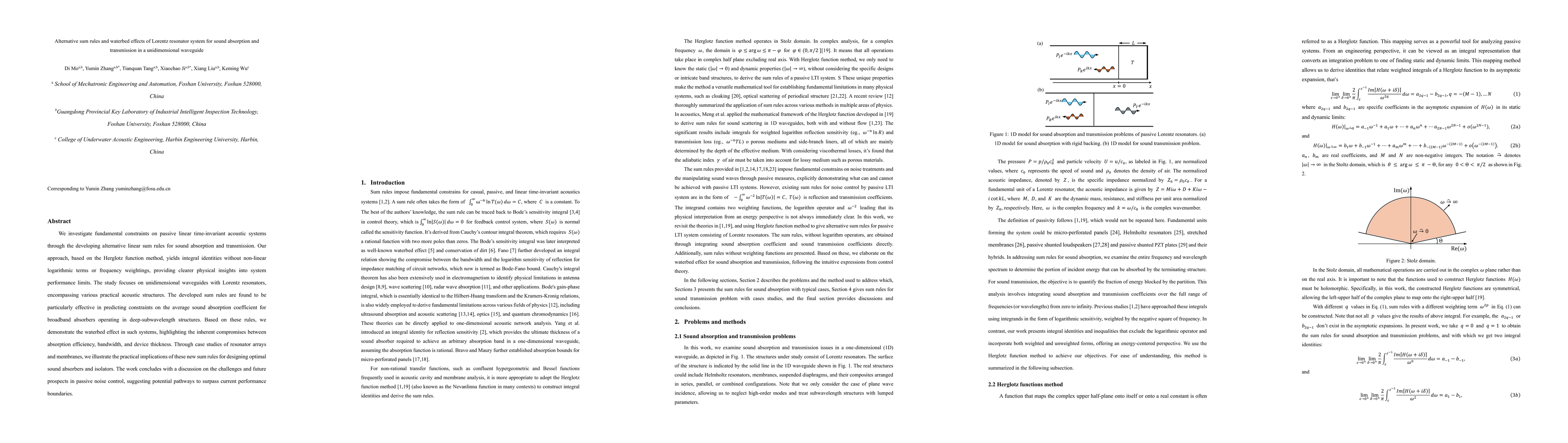 Thumbnail for Alternative sum rules and waterbed effects of Lorentz resonator system
  for sound absorption and transmission in a unidimensional waveguide