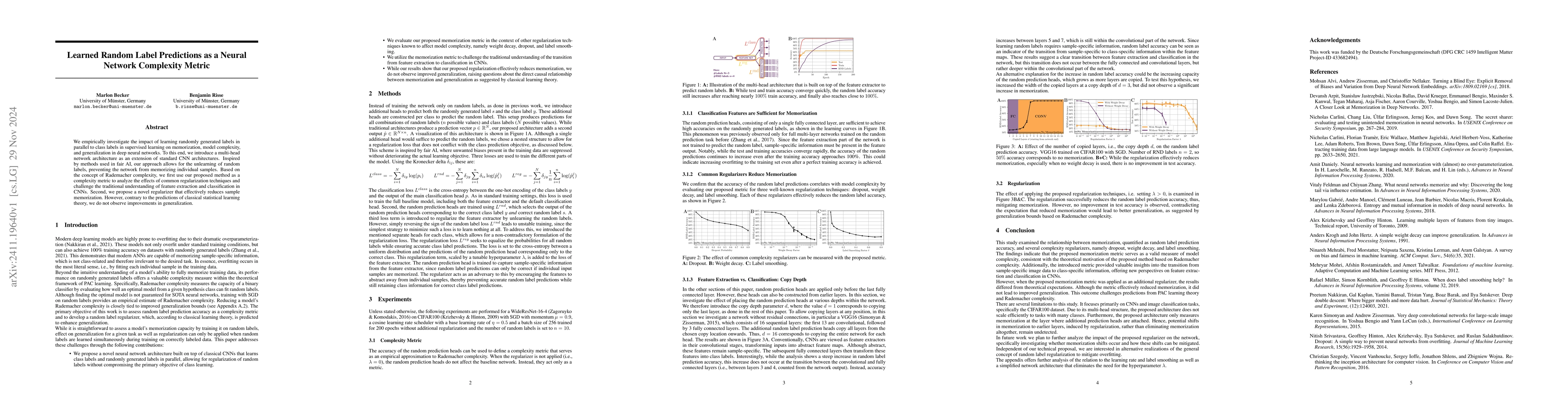 Thumbnail for Learned Random Label Predictions as a Neural Network Complexity Metric