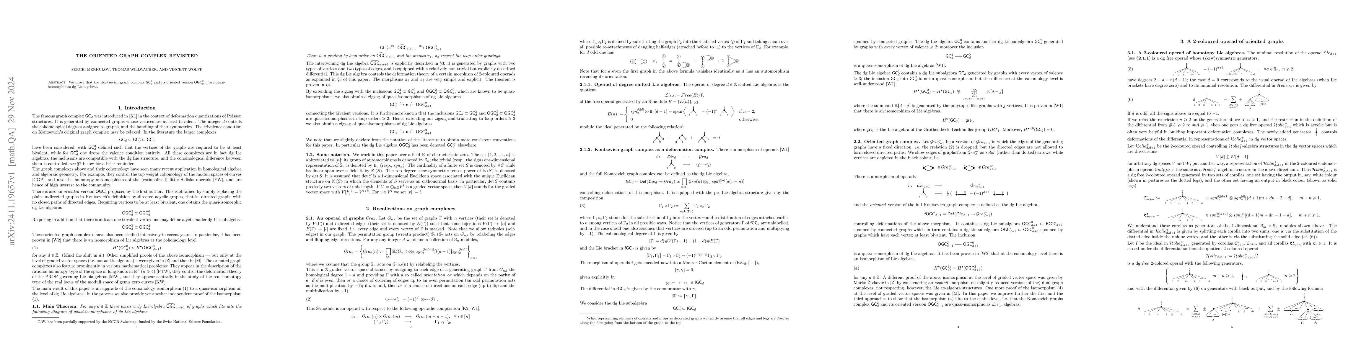 Thumbnail for The oriented graph complex revisited