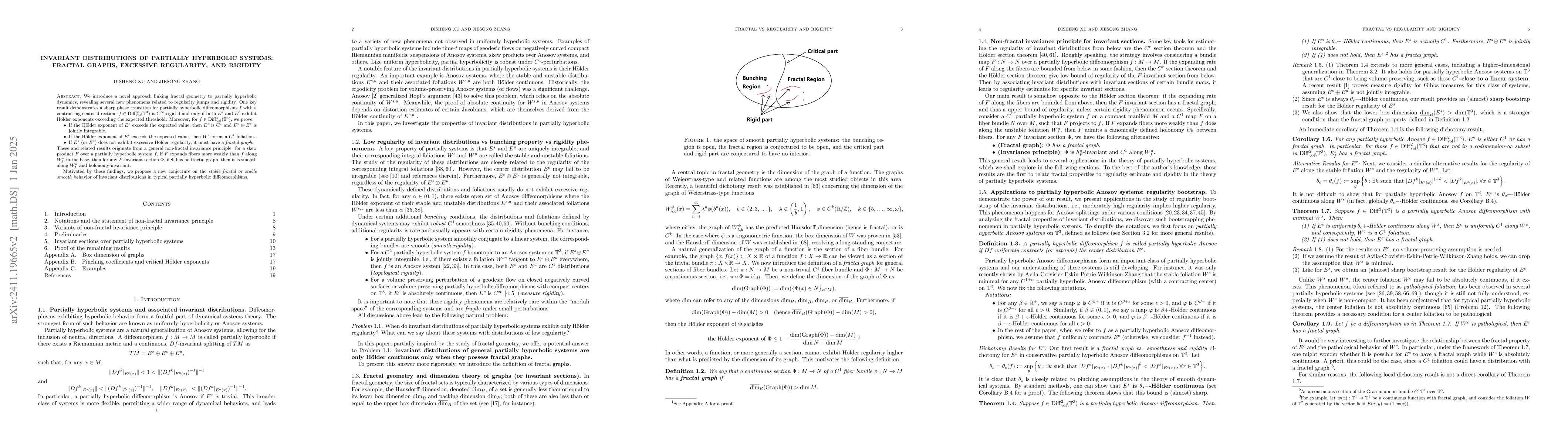 Thumbnail for Invariant Distributions of Partially Hyperbolic Systems: Fractal Graphs,
  Excessive Regularity, and Rigidity