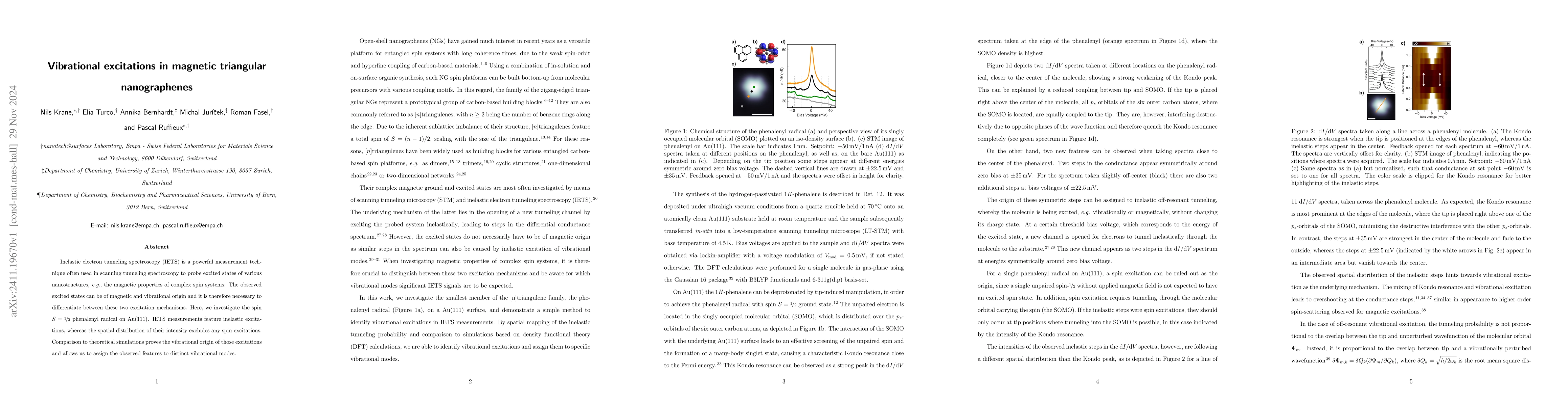 Thumbnail for Vibrational excitations in magnetic triangular nanographenes