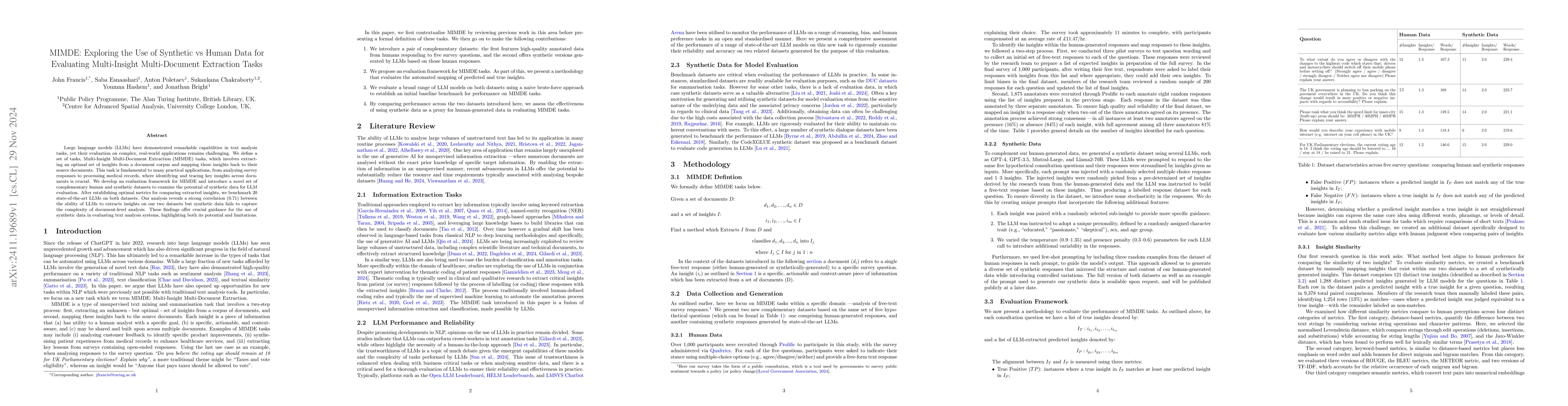 Thumbnail for MIMDE: Exploring the Use of Synthetic vs Human Data for Evaluating
  Multi-Insight Multi-Document Extraction Tasks