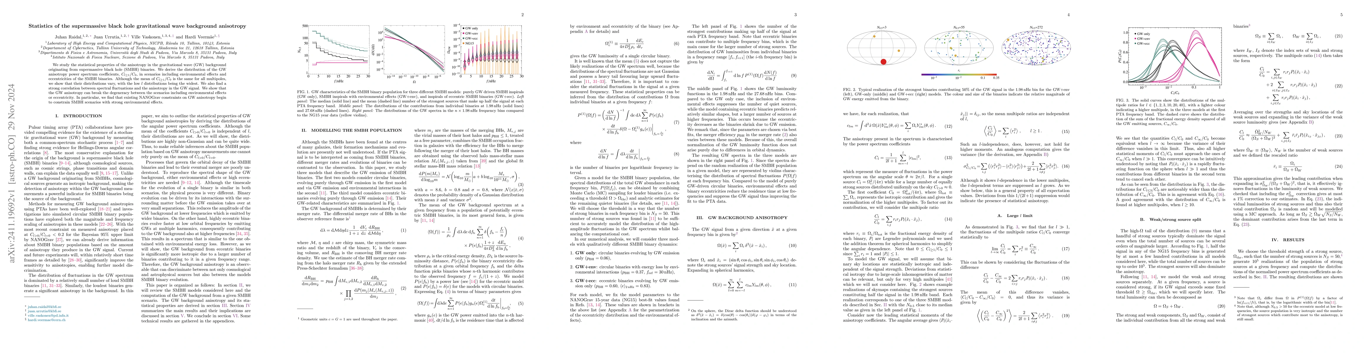 Thumbnail for Statistics of the supermassive black hole gravitational wave background
  anisotropy