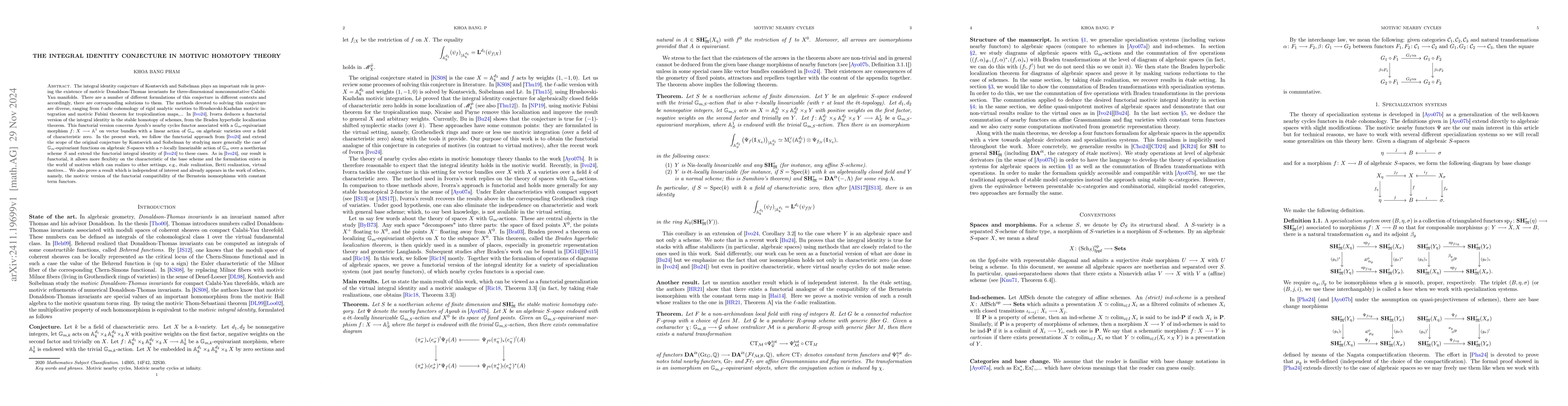 Thumbnail for The integral identity conjecture in motivic homotopy theory