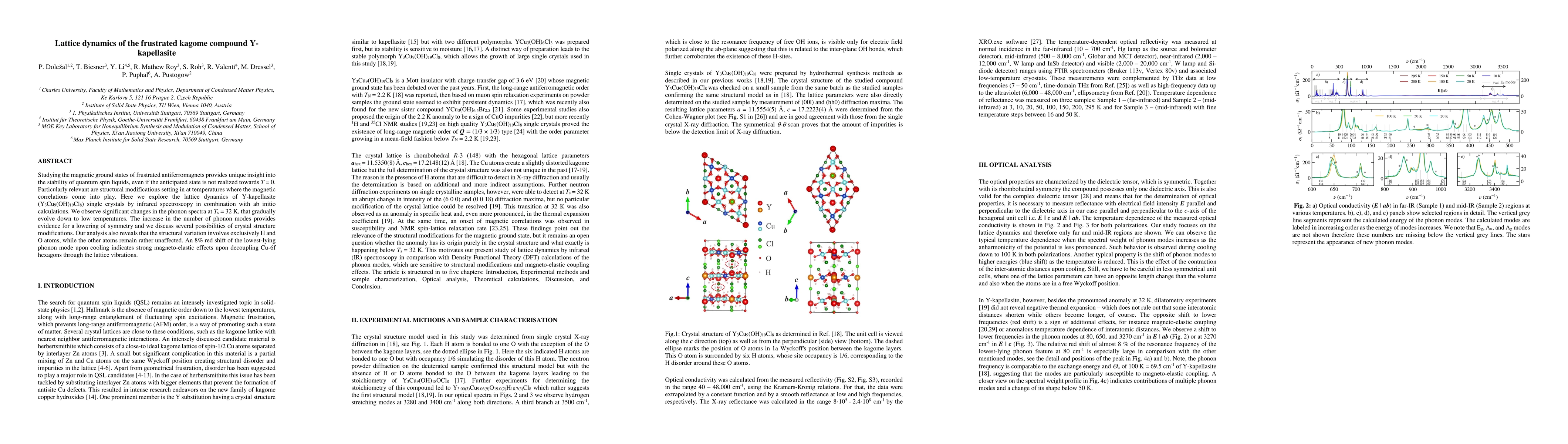 Thumbnail for Lattice dynamics of the frustrated kagome compound Y-kapellasite