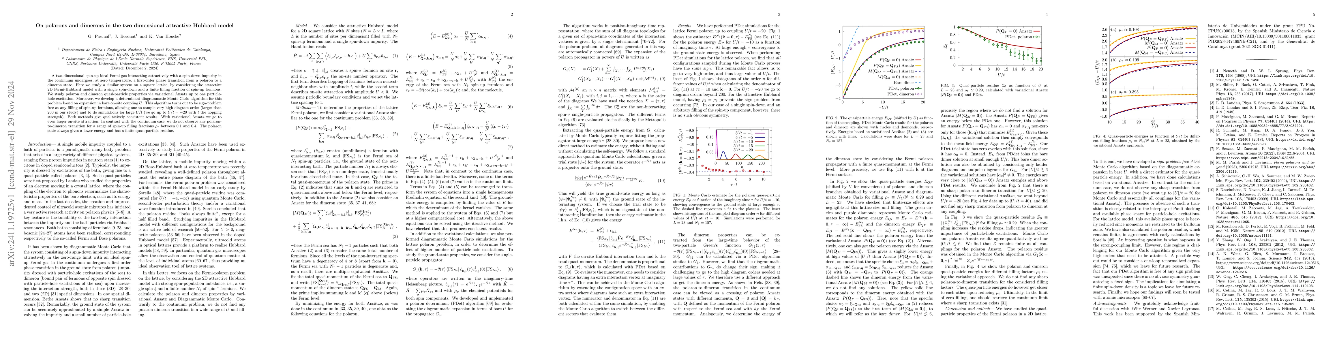 Thumbnail for On polarons and dimerons in the two-dimensional attractive Hubbard model