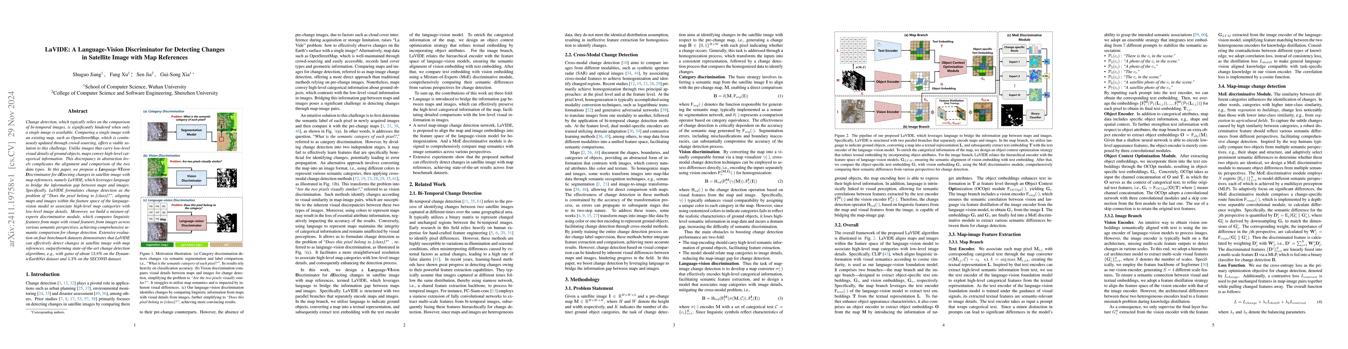 Thumbnail for LaVIDE: A Language-Vision Discriminator for Detecting Changes in
  Satellite Image with Map References