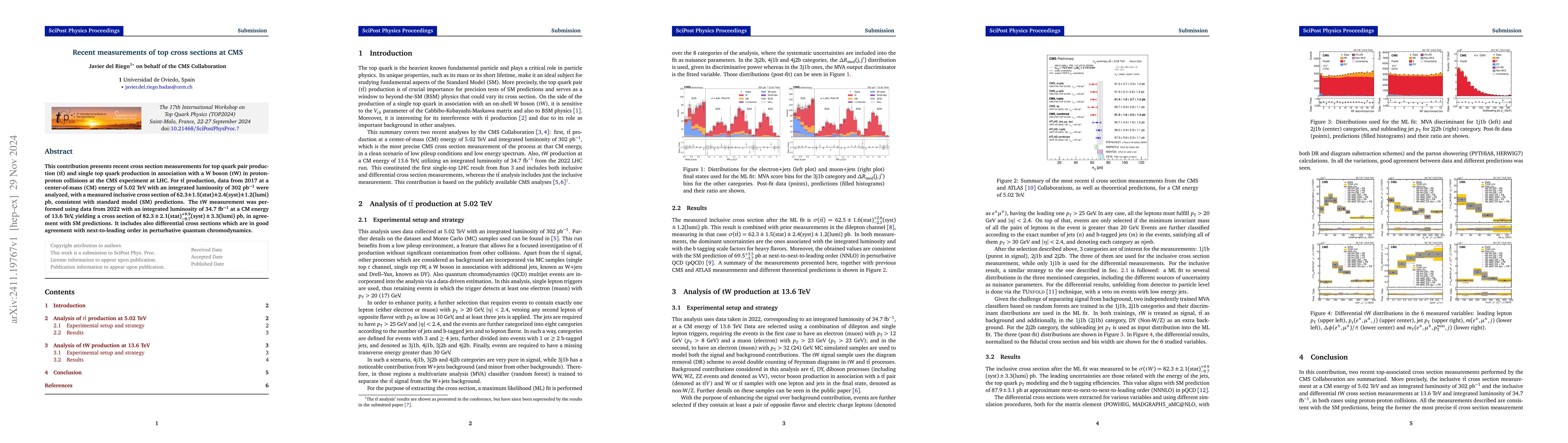 Thumbnail for Recent measurements of top cross sections at CMS