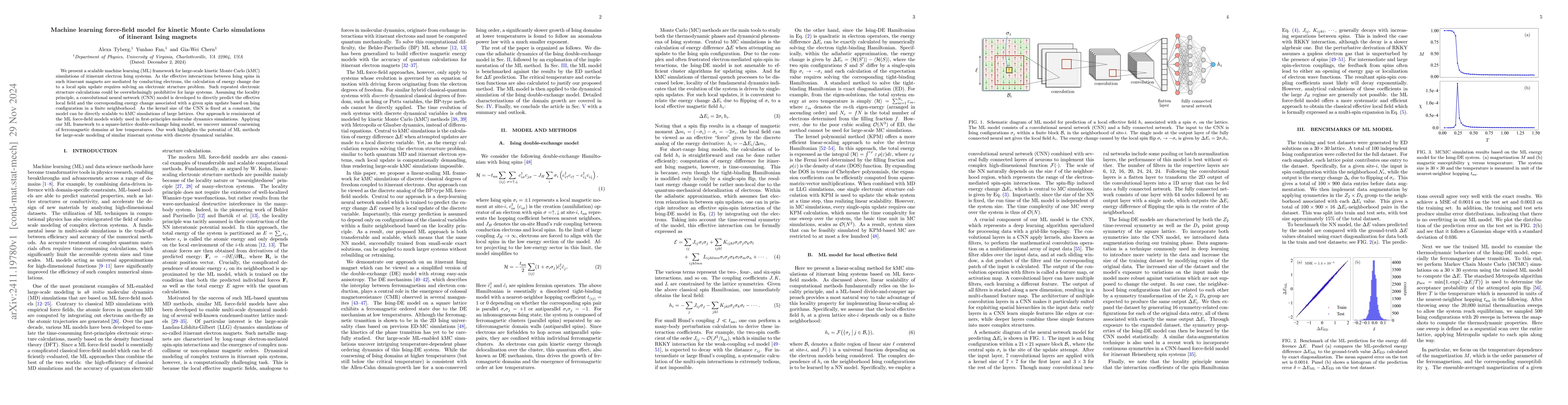 Thumbnail for Machine learning force-field model for kinetic Monte Carlo simulations
  of itinerant Ising magnets