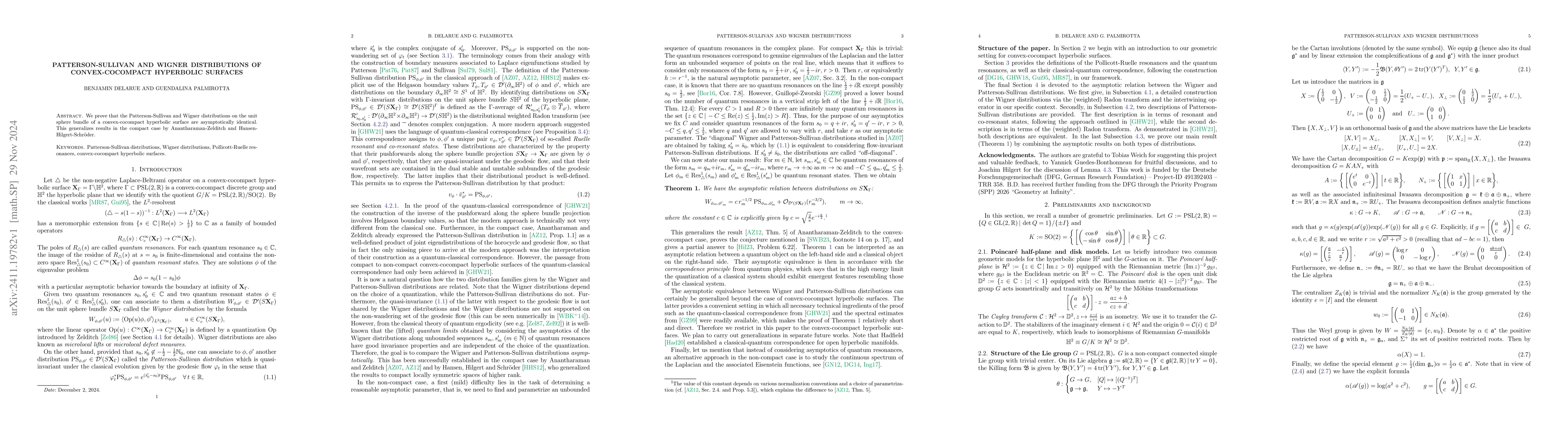Thumbnail for Patterson-Sullivan and Wigner distributions of convex-cocompact
  hyperbolic surfaces