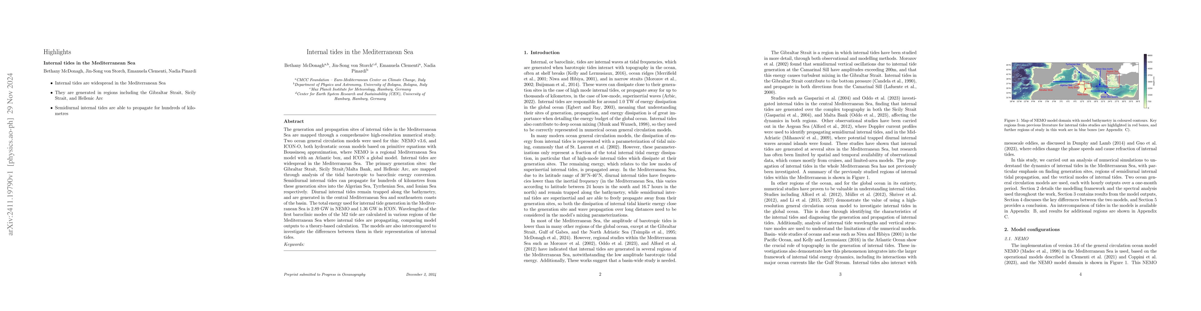 Thumbnail for Internal tides in the Mediterranean Sea