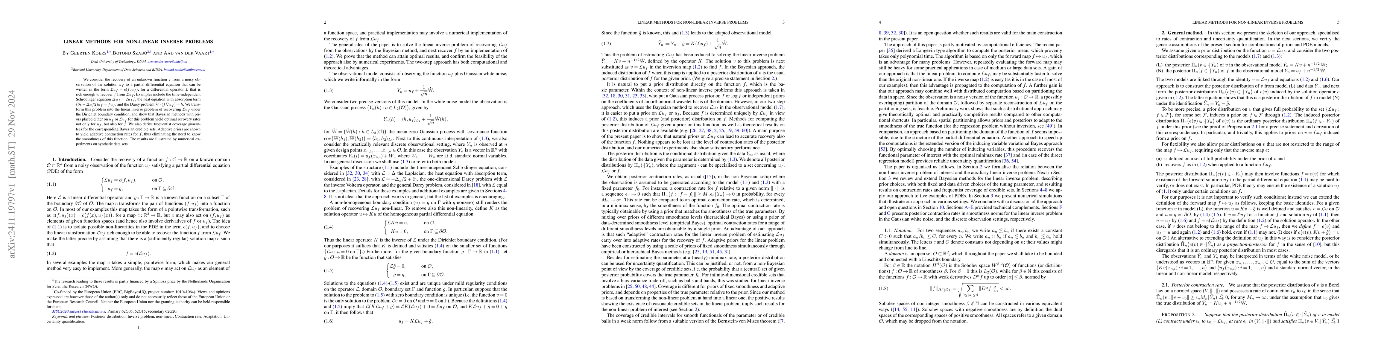 Thumbnail for Linear methods for non-linear inverse problems