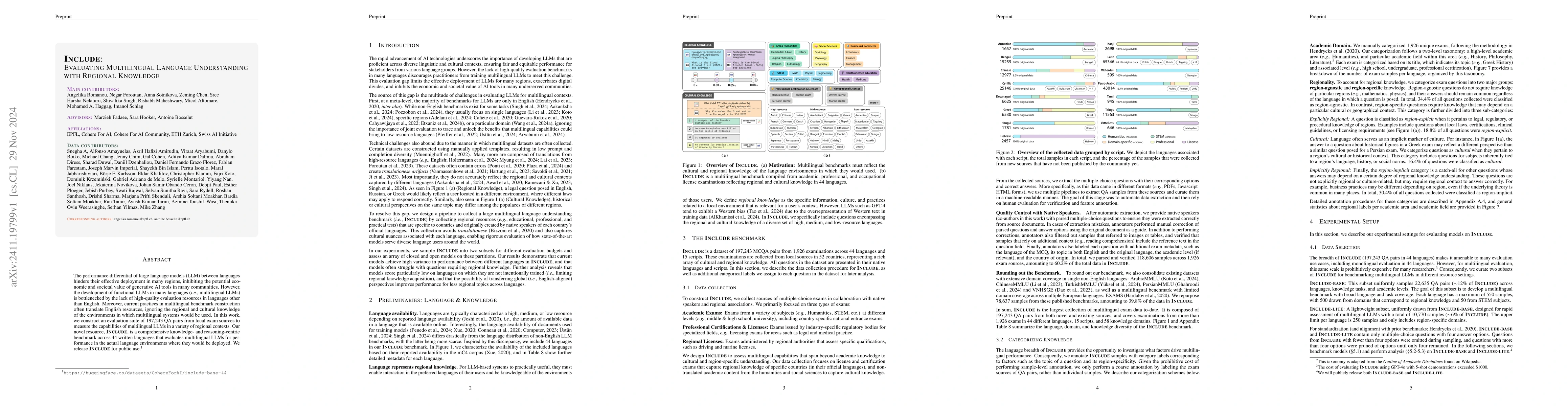 Thumbnail for INCLUDE: Evaluating Multilingual Language Understanding with Regional
  Knowledge
