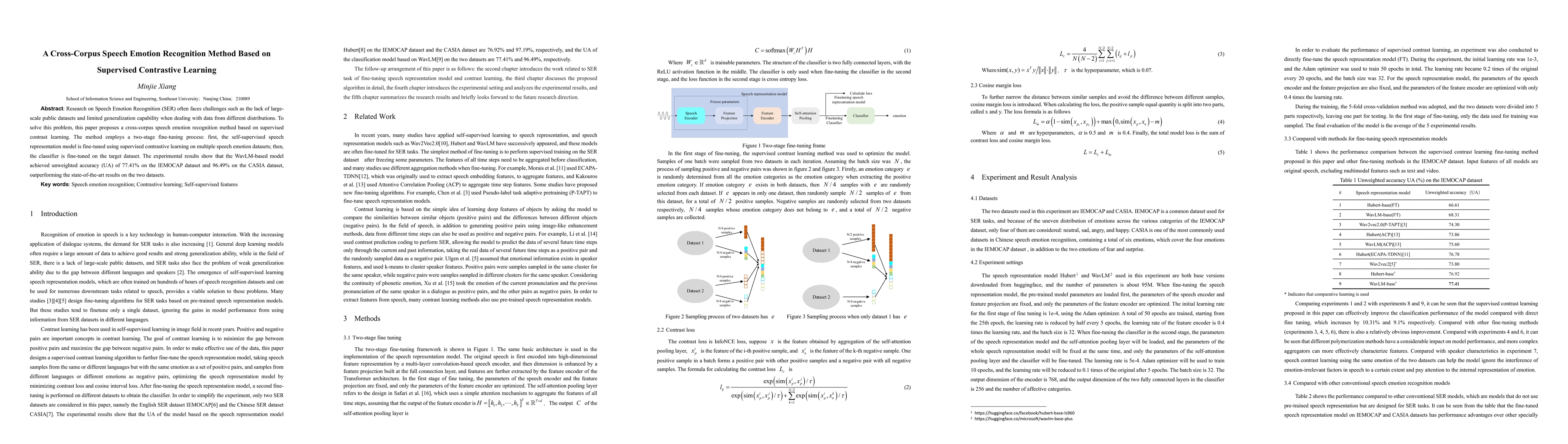 Thumbnail for A Cross-Corpus Speech Emotion Recognition Method Based on Supervised
  Contrastive Learning