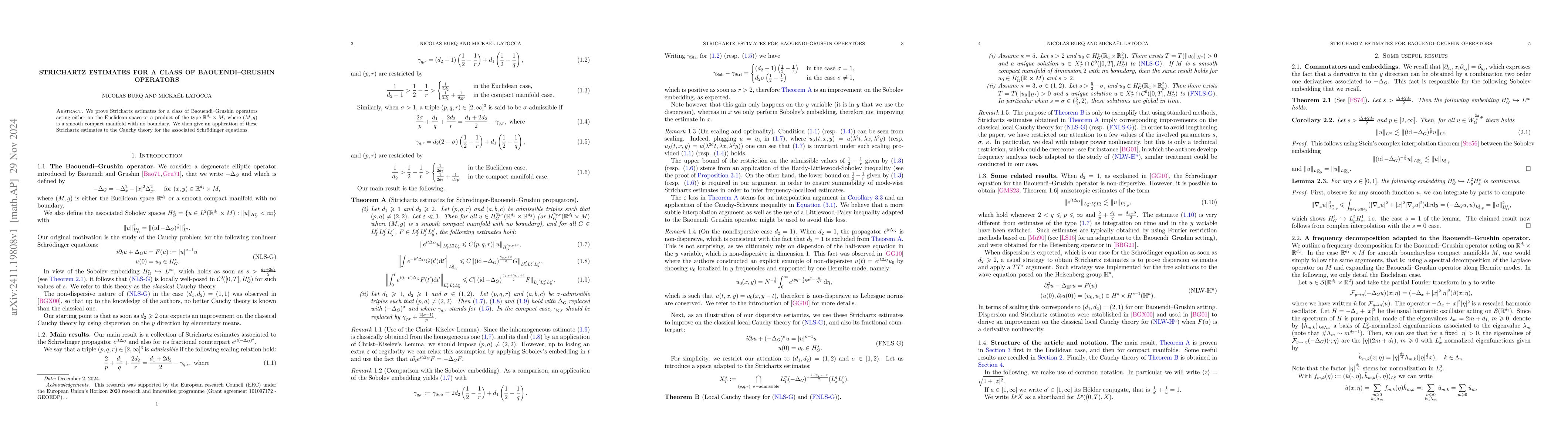 Thumbnail for Strichartz Estimates for a Class of Baouendi-Grushin Operators