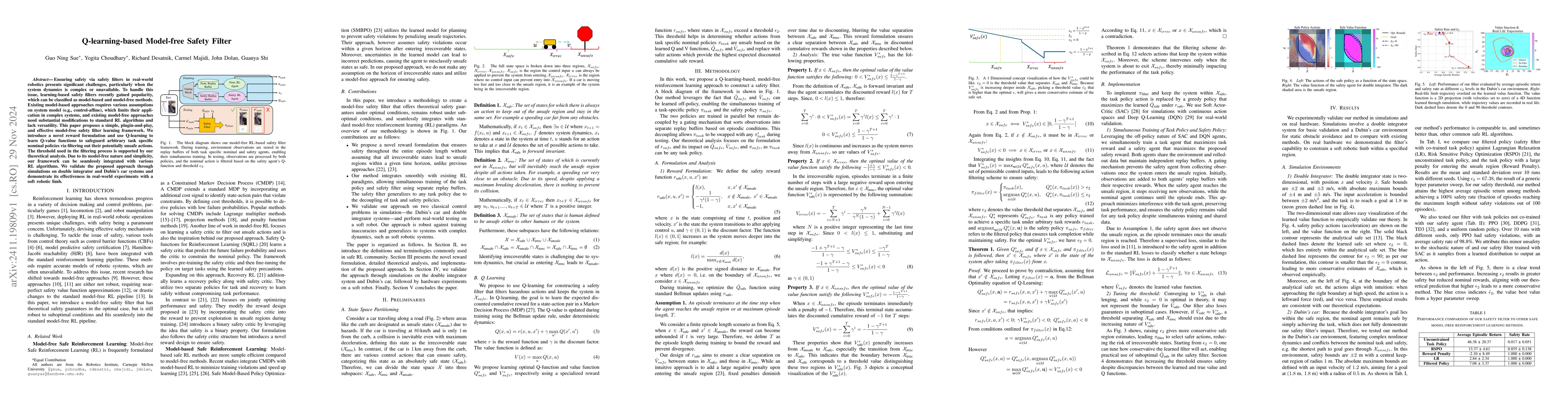 Thumbnail for Q-learning-based Model-free Safety Filter