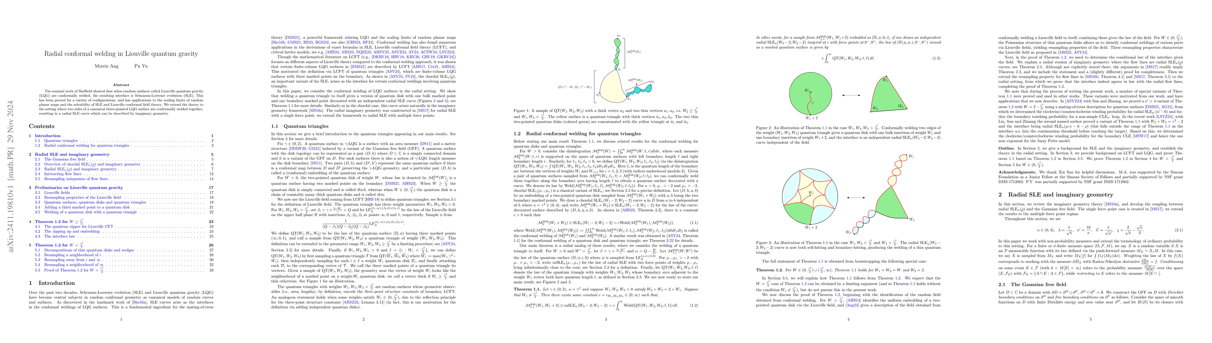 Thumbnail for Radial conformal welding in Liouville quantum gravity