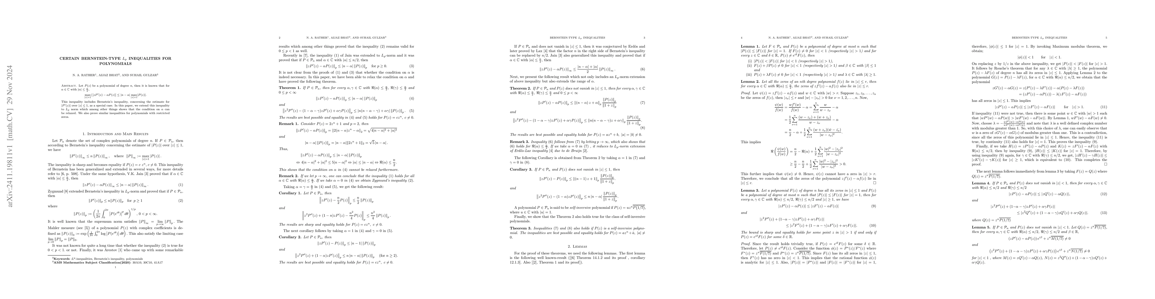 Thumbnail for Certain Bernstein-type $L_p$ inequalities for polynomials