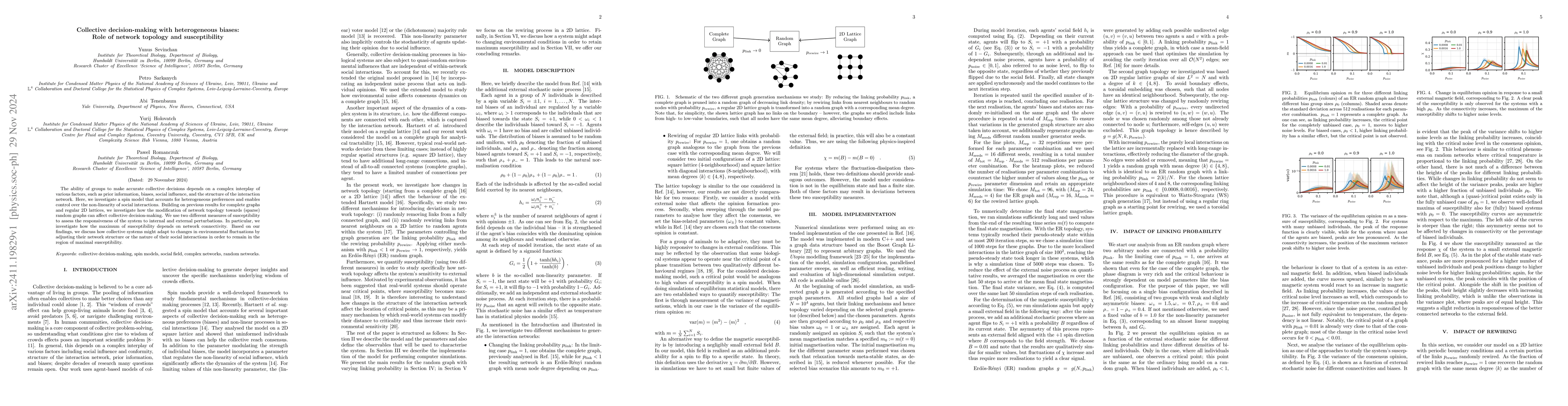 Thumbnail for Collective decision-making with heterogeneous biases: Role of network
  topology and susceptibility